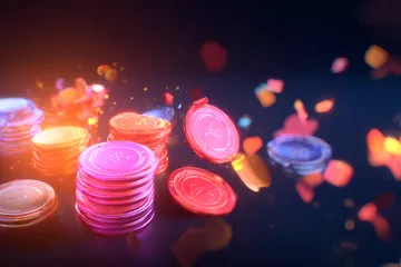 Uma mulher elegante ao lado de máquinas caça-níqueis vibrantes exibindo setes brilhantes, mostrando a variedade de slots no 7KBT.